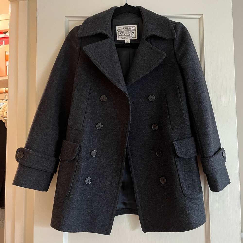 Banana Republic Petite XS Dark Gray Pea Coat